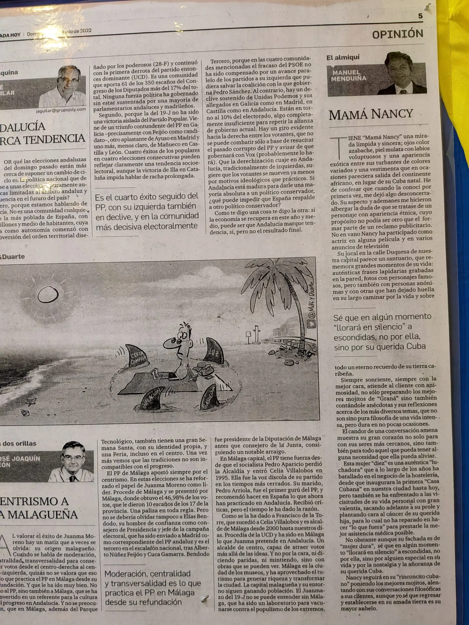 Artículo de periódico sobre Mamá Nancy